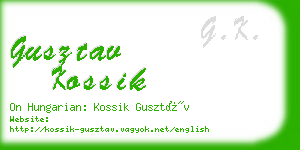 gusztav kossik business card